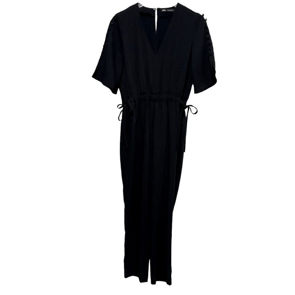 Zara Jumpsuit With Drawstring And Button Detail N… - image 6